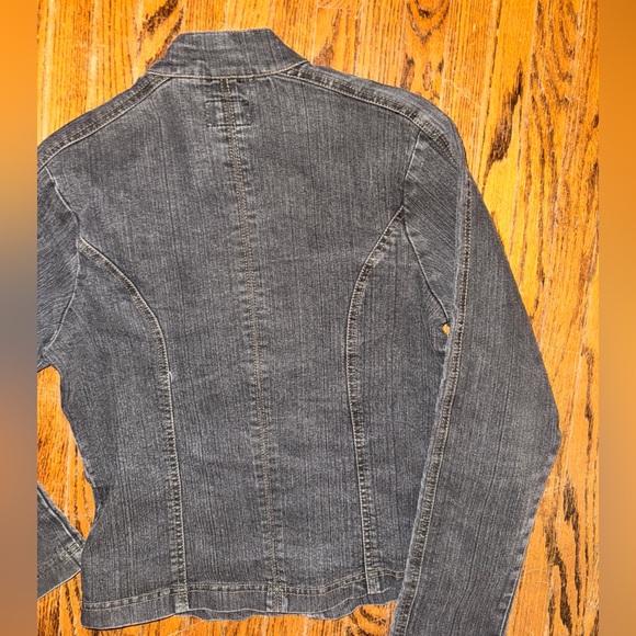 Y2K Dynamite Gray Moto Soft Denim Jacket - size M - Picture 6 of 9